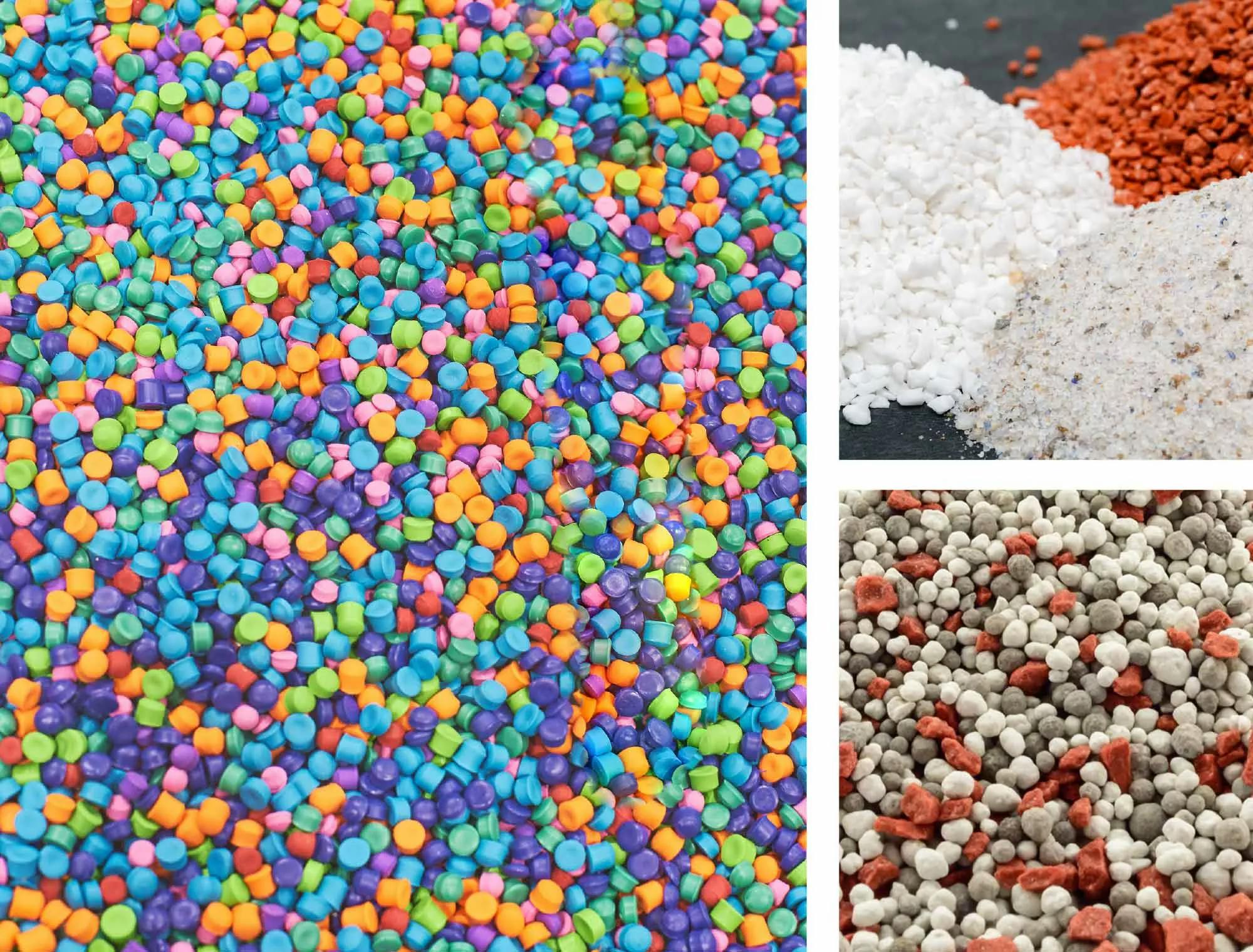 Different fertilizers and chemical bulk materials